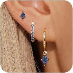 womens gold hoop earrings huggie set 3 pairs hypoallergenic sterling silver